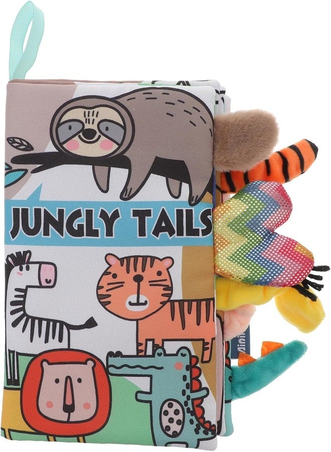 BeFunky Baby Fabric Book, Soft 3D Picture and Crinkle Book for 0-12 Months, Sensory Montessori Learning Toy for Boys Girls (Jungly Tail), Multicolor - Image 1